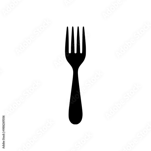 Black silhouette of a fork