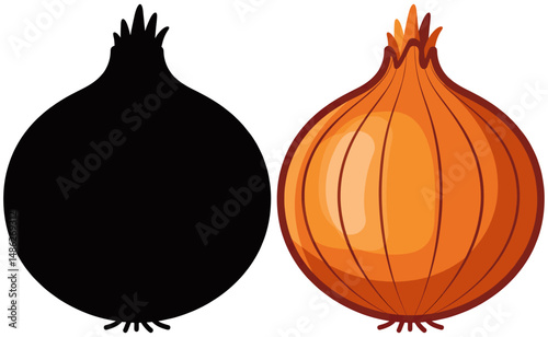 Vector illustration of a whole garlic bulb with subtle shading and clean outlines, emphasizing its natural segmented form. Perfect for culinary, herbal, or organic design themes.