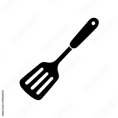 Black silhouette of a kitchen spatula