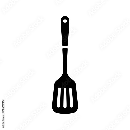 Black silhouette of a kitchen spatula
