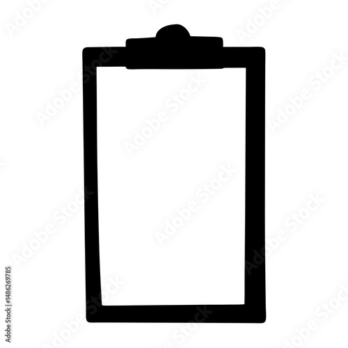 Simple black clipboard icon graphic representation on a white background image