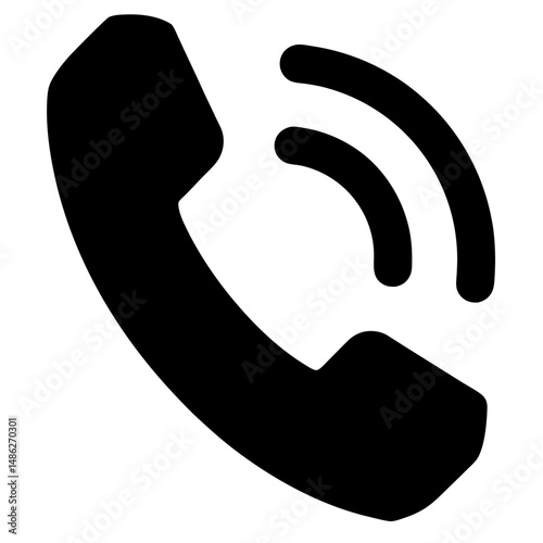 Incoming call icon depicting a ringing telephone handset in silhouette