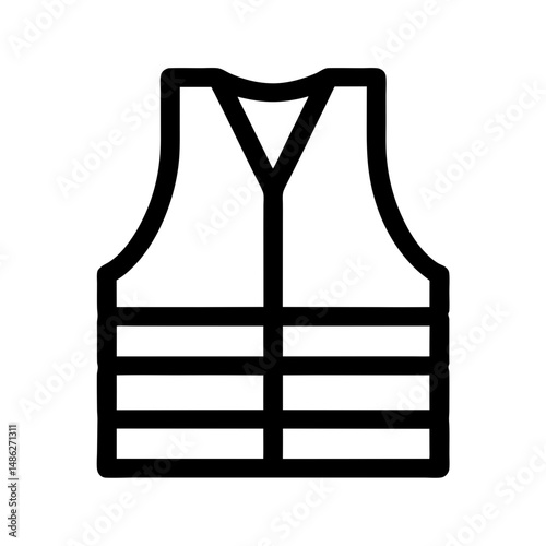 Icon of a black and white life vest or safety vest outline