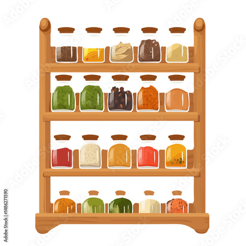 2D flat Spice Rack vector illustration, isolated on a white background.