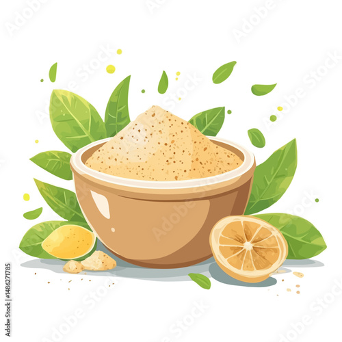2D flat Body Scrub vector illustration, isolated on a white background.
