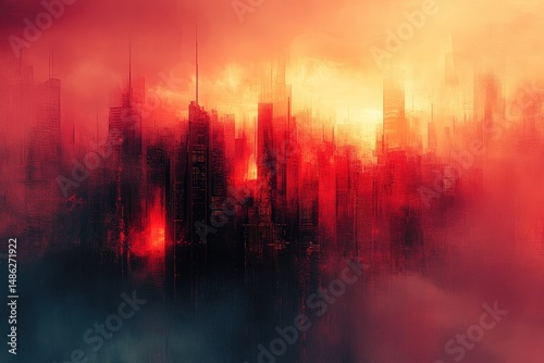 Exploring the Vibrant Landscape of Financial Innovation Through Abstract Digital Expressions in a Captivating Color Palette