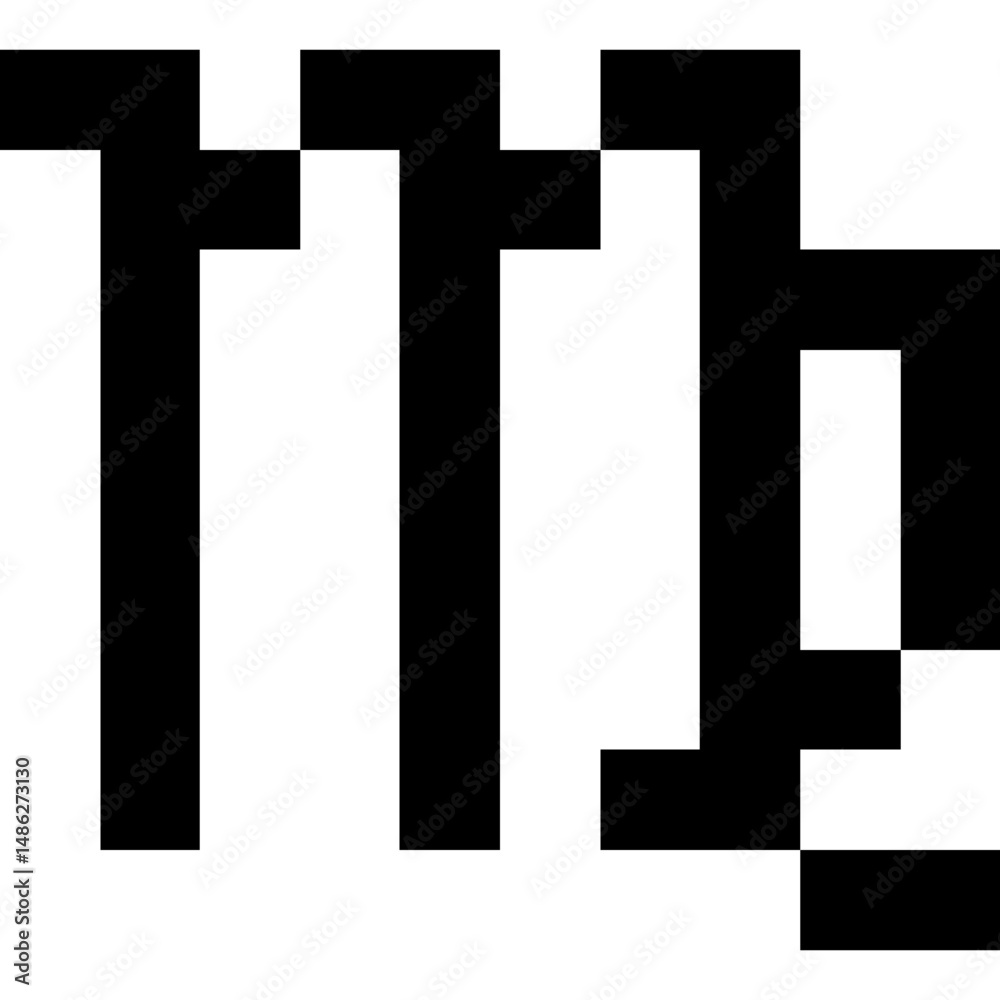 Zodiac signs. Virgo symbol. Pixel art zodiac signs symbol Zodiac signs. Virgo symbol. Pixel art zodiac signs symbol