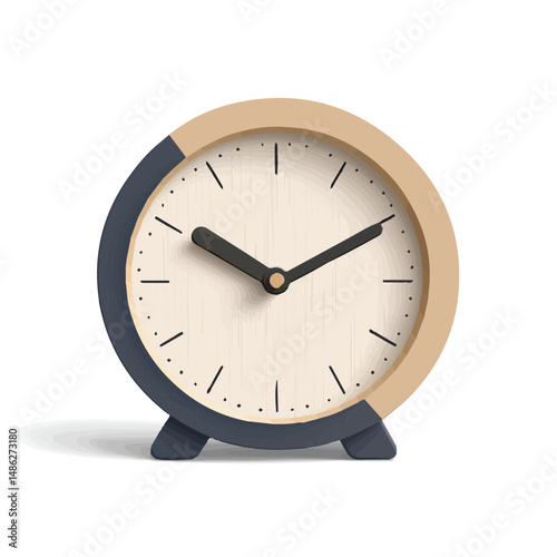 2D flat Table Clock vector illustration, isolated on a white background.