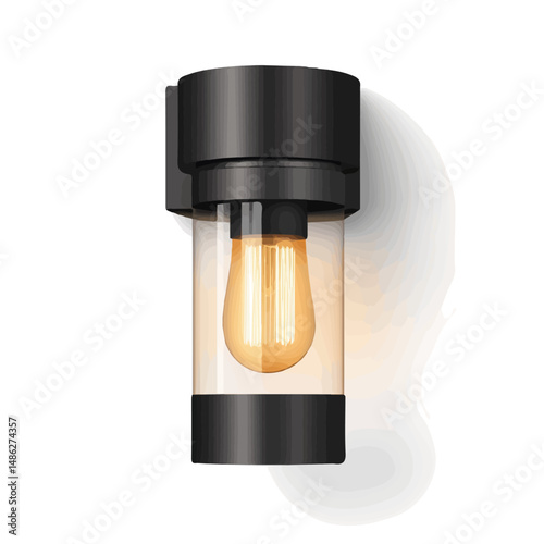 2D flat Wall Sconce vector illustration, isolated on a white background.