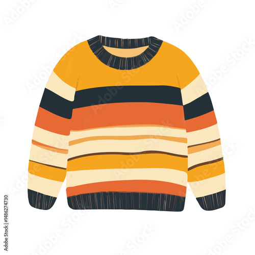 Sweater 2D flat vector illustration, isolated on a white background.