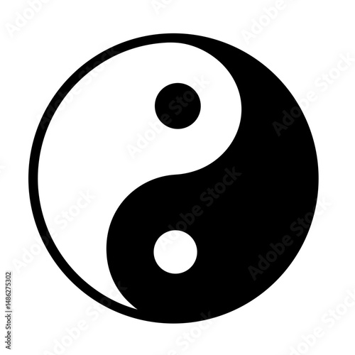 The Yin and Yang Symbol of Balance and Harmony in Black and White