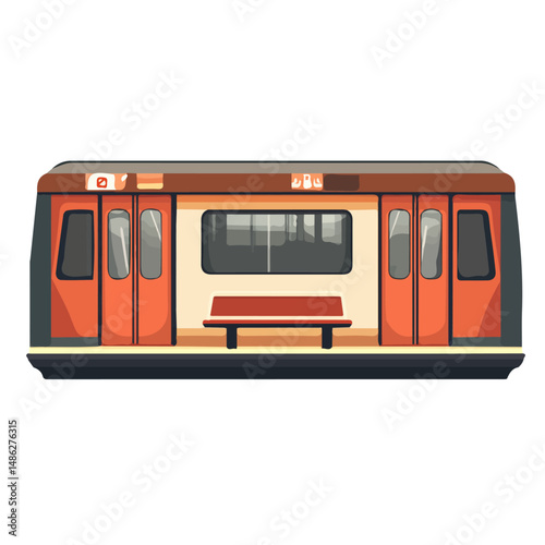 Subway 2D flat vector illustration, isolated on a white background.