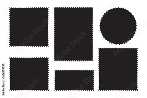 Blank postage stamp. Clean postage stamp template. Postage icon.