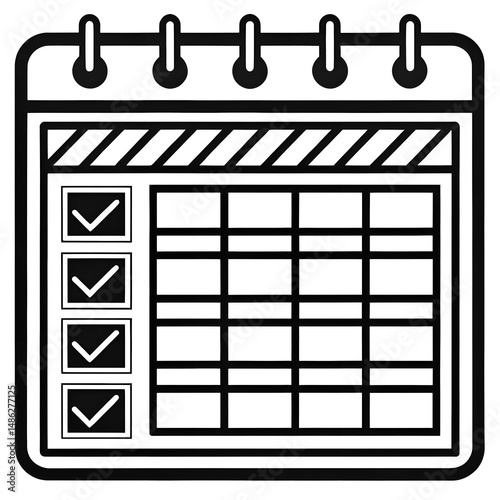 Desk Calendar Icons – Planner, Date, and Schedule Symbols for Office and Productivity