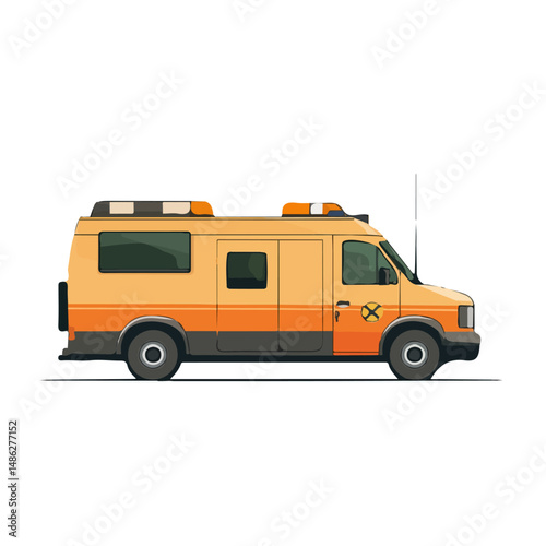 Ambulance Insurance 2D flat vector illustration, isolated on a white background.