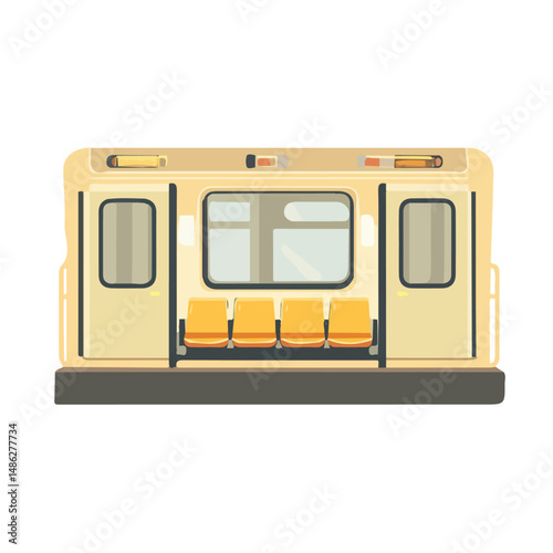 2D flat vector illustration of Subway, isolated on a white background.