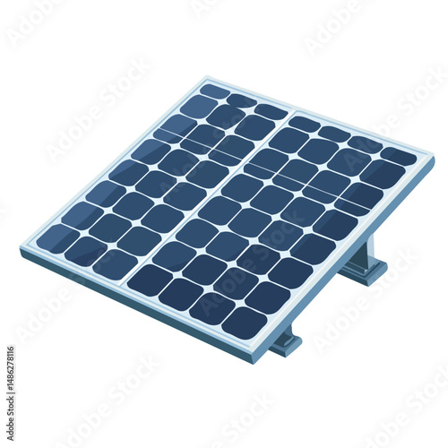 2D flat vector illustration of Solar Panel, isolated on a white background.