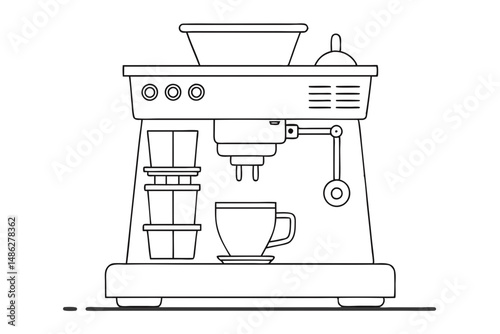 Modern espresso coffee maker vector illustration photo