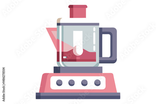 Food processor kitchen appliance vector art