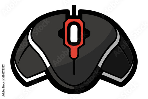 Black silhouette gaming mouse vector icon