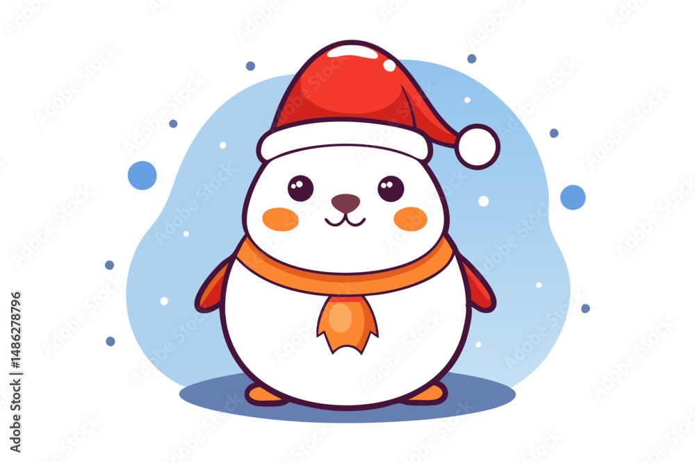 Cute Christmas snowman character vector