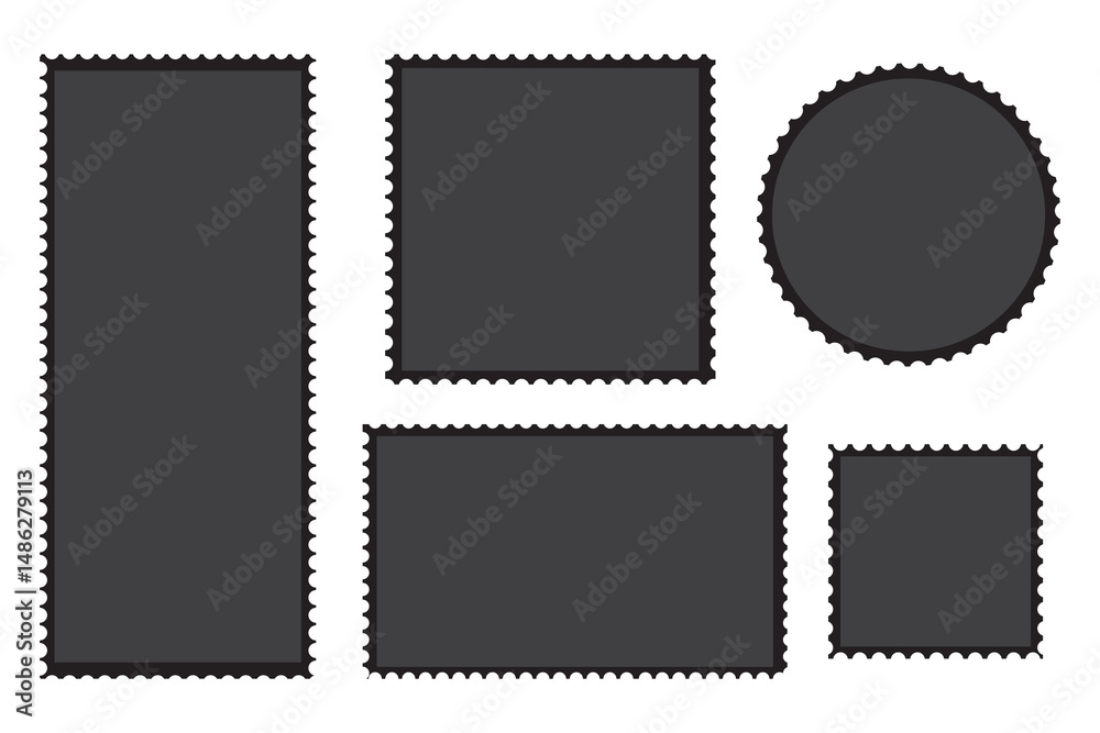 Obraz premium Frame wavy doodle or vector stamp and sticker set. Hand drawn blank frames Vector illustration