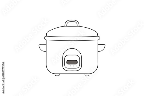 Simple rice cooker vector appliance art