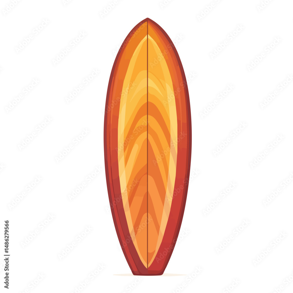 2D flat vector illustration of Surfboard, isolated on a white background. 2D flat vector illustration of Surfboard, isolated on a white background.