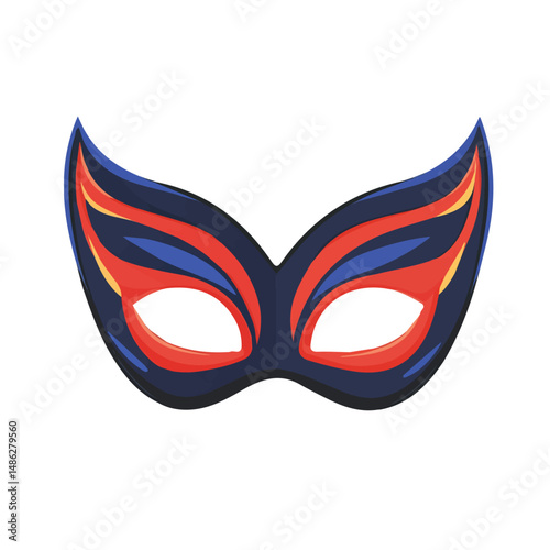 Theater Masks 2D flat vector illustration, isolated on a white background.