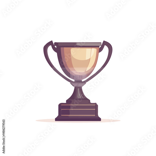 2D flat Trophy vector illustration, isolated on a white background.