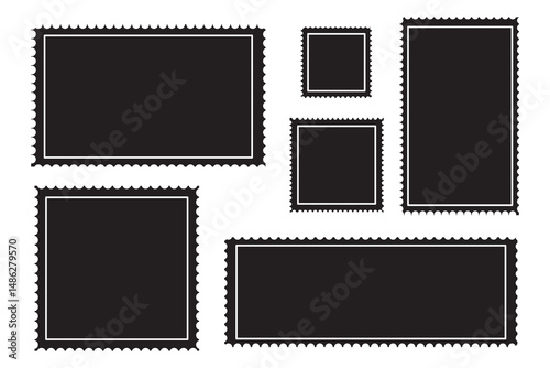Blank postage stamp. Clean postage stamp template. Postage icon.