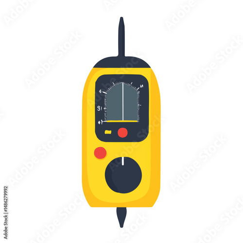 2D flat vector illustration of Voltage Tester, isolated on a white background.