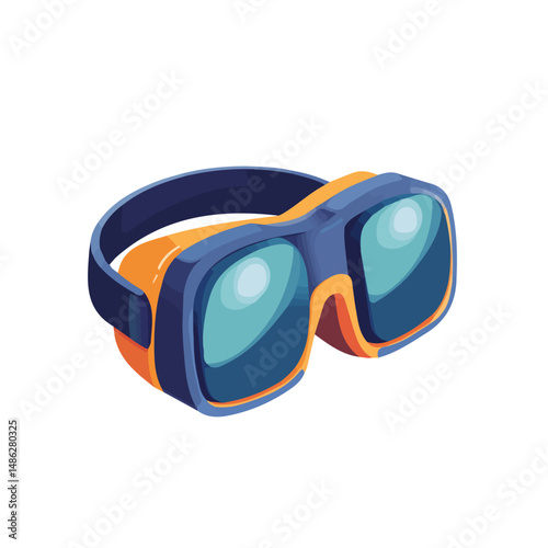 2D flat VR Goggles vector illustration, isolated on a white background.