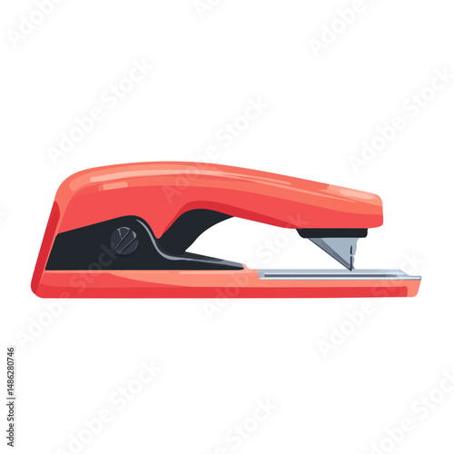 Stapler 2D flat vector illustration, isolated on a white background.