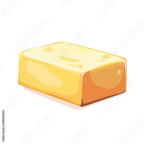 2D flat vector illustration of Soap Bar, isolated on a white background.