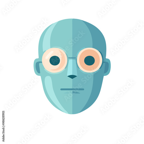 2D flat vector illustration of Surgeon Mask, isolated on a white background.