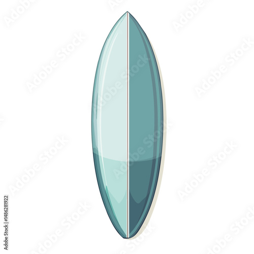 Surfboard 2D flat vector illustration, isolated on a white background.