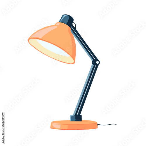 2D flat Table Lamp vector illustration, isolated on a white background.