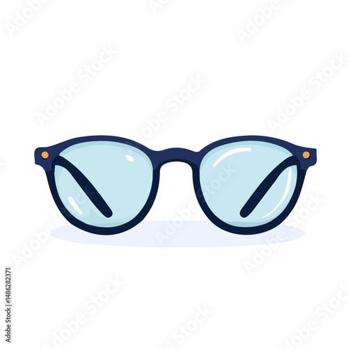 2D flat vector illustration of Teachers Glasses, isolated on a white background.