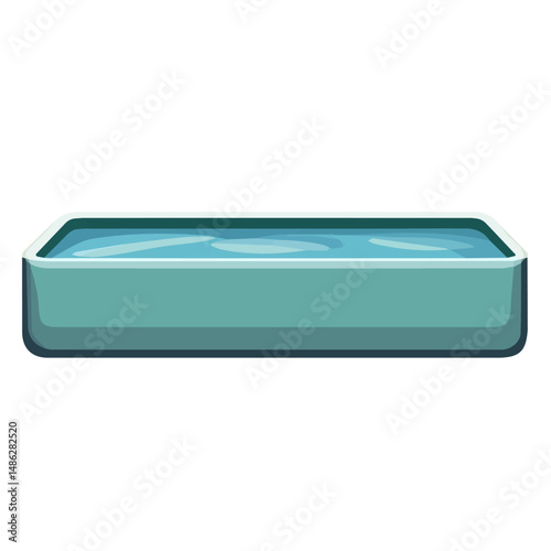 2D flat vector illustration of Water Trough, isolated on a white background.