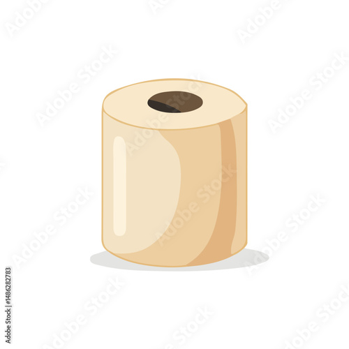 2D flat Toilet Paper Roll vector illustration, isolated on a white background.