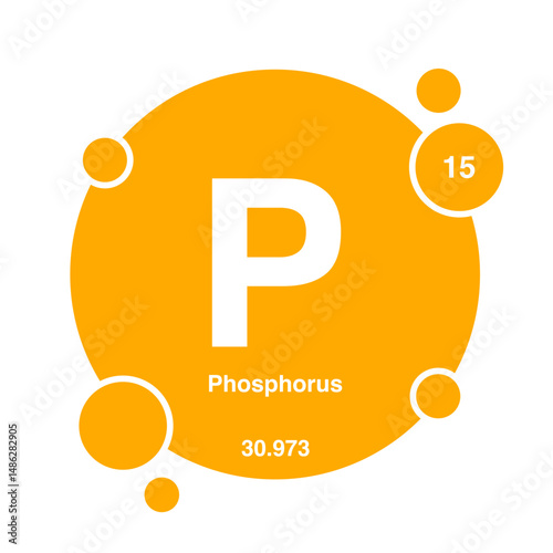 periodic vector phosphorus isolated on transparent background