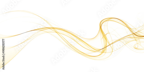 Abstract gold swirls isolated on white background elegant design