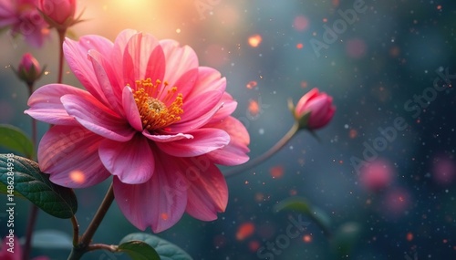 Intricate floral motif dissolving into hazy bokeh, beautiful, plants, flowers