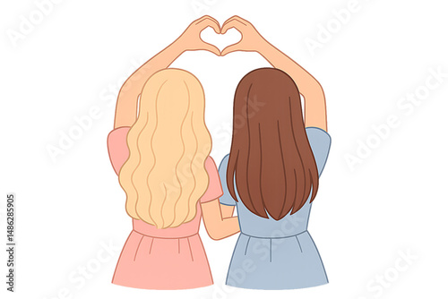 Best Friend Goals Heart Hands Illustration greetings, 