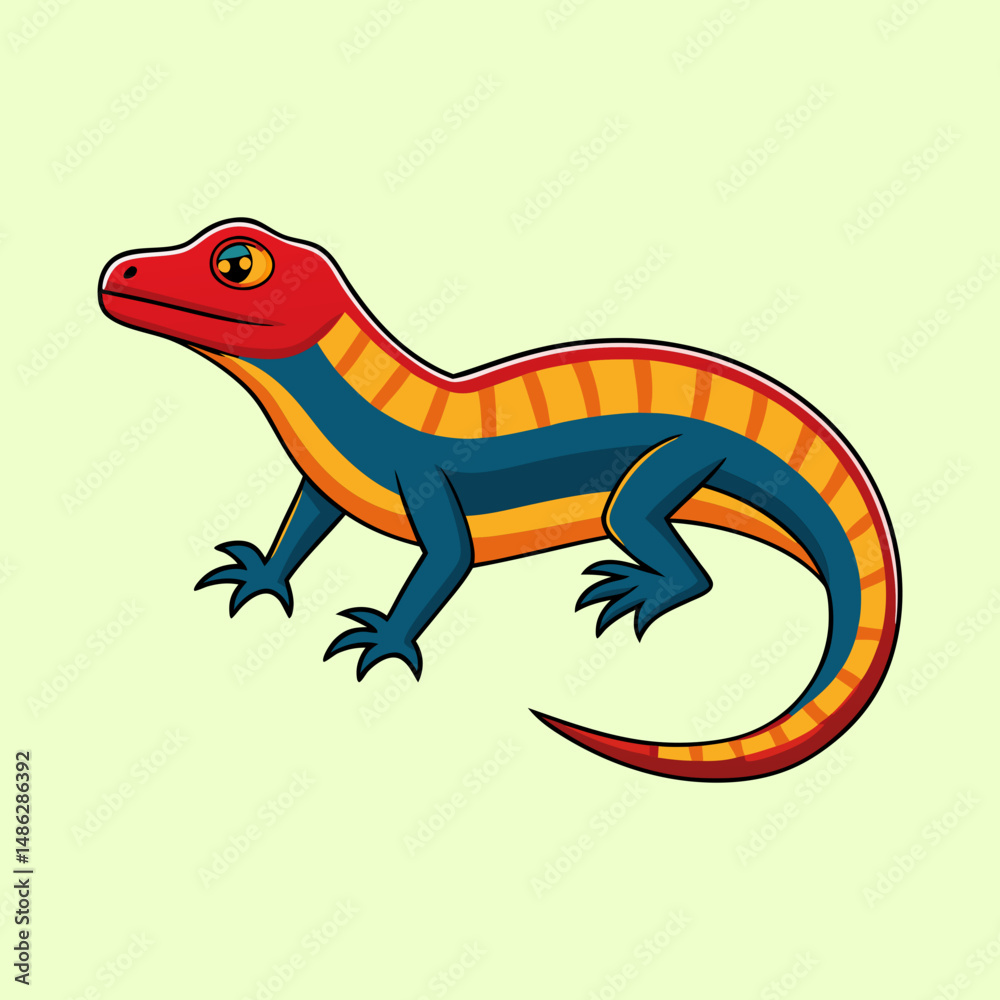 Naklejka premium Illustration of a colorful lizard with unique patterns and a distinct appearance
