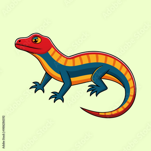 Illustration of a colorful lizard with unique patterns and a distinct appearance
