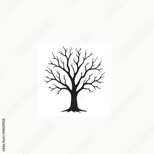 Bare Tree Silhouette – Spooky Halloween Vector Illustration