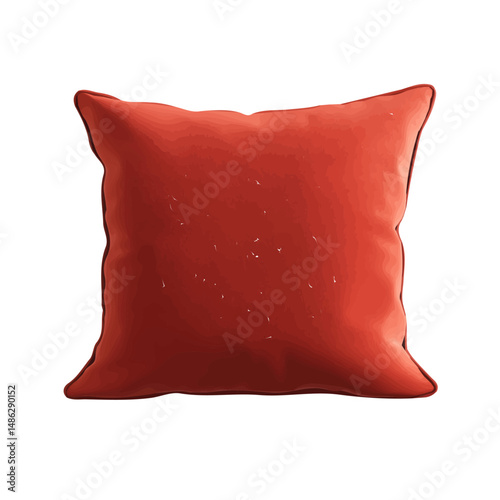 Velvet Cushion 2D flat vector illustration, isolated on a white background.