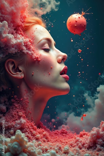 A surreal image depicting abstract forms suggesting the consumption of youth, exploring themes of time, mortality, and the passage of years , symbolic, darkness